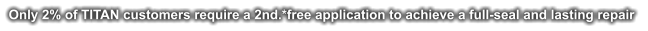 Only 2% of TITAN customers require a 2nd.*free application to achieve a full-seal and lasting repair